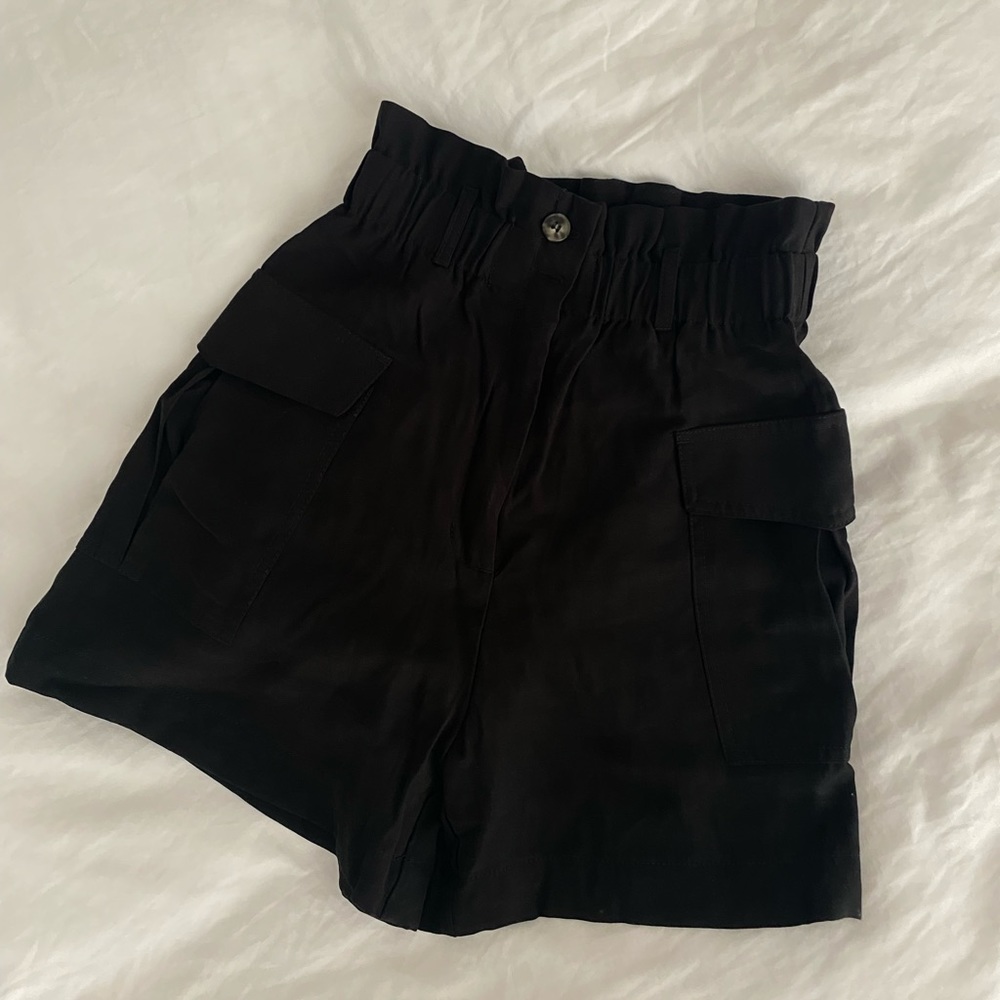 Cotton paper bag shorts